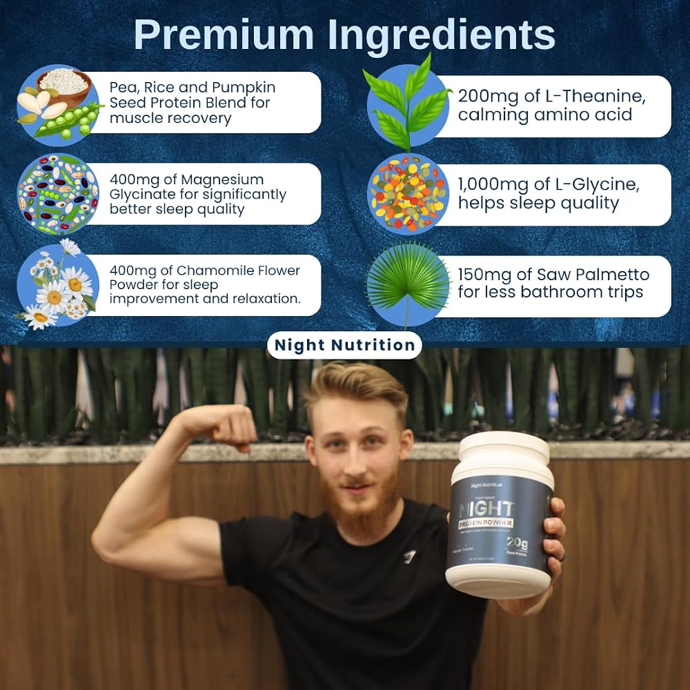 Night Nutrition Night Time Protein Powder Vanilla - 21 oz - image 2