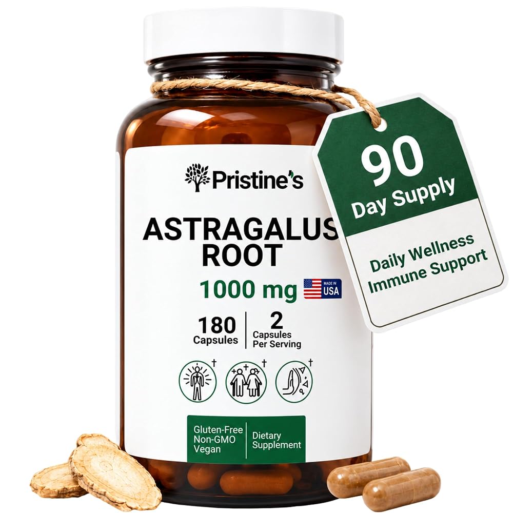 PRISTINE'S Astragalus Root Capsules for Immunity & Lung Health - 180 Count