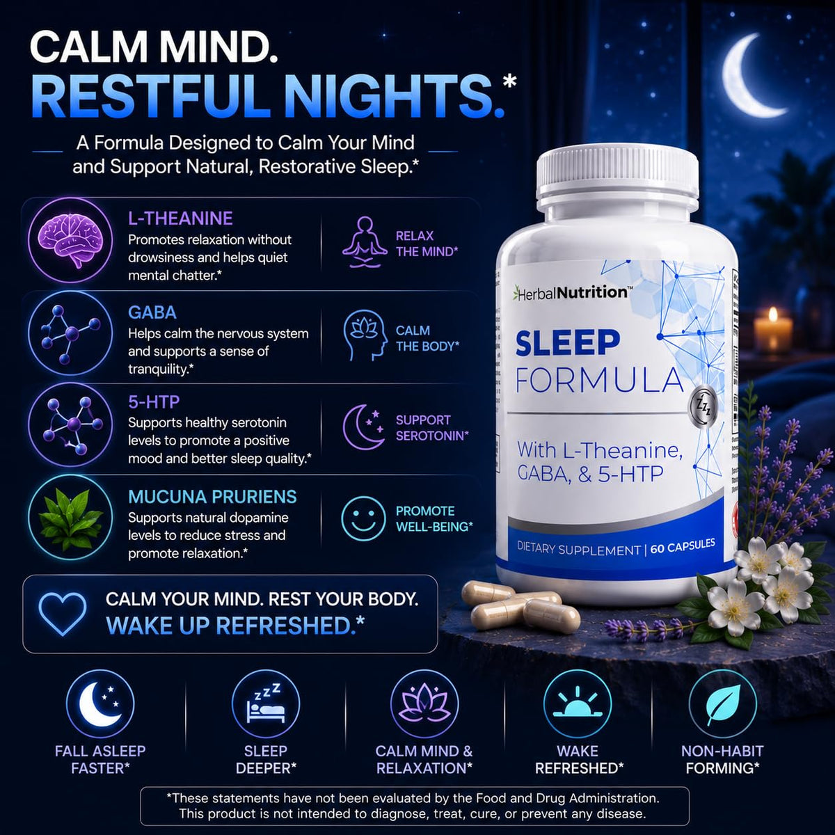 Herbal Nutrition Sleep Formula with Melatonin - 1 Bottle - image 5