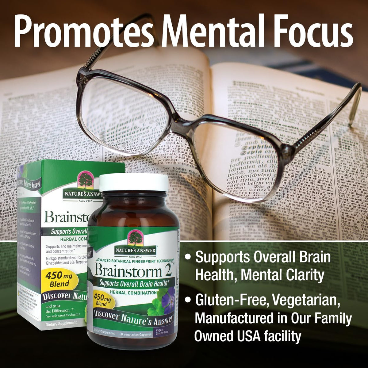 Nature's Answer Brainstorm 2 Brain Support 450mg - 90 Capsules - image 4
