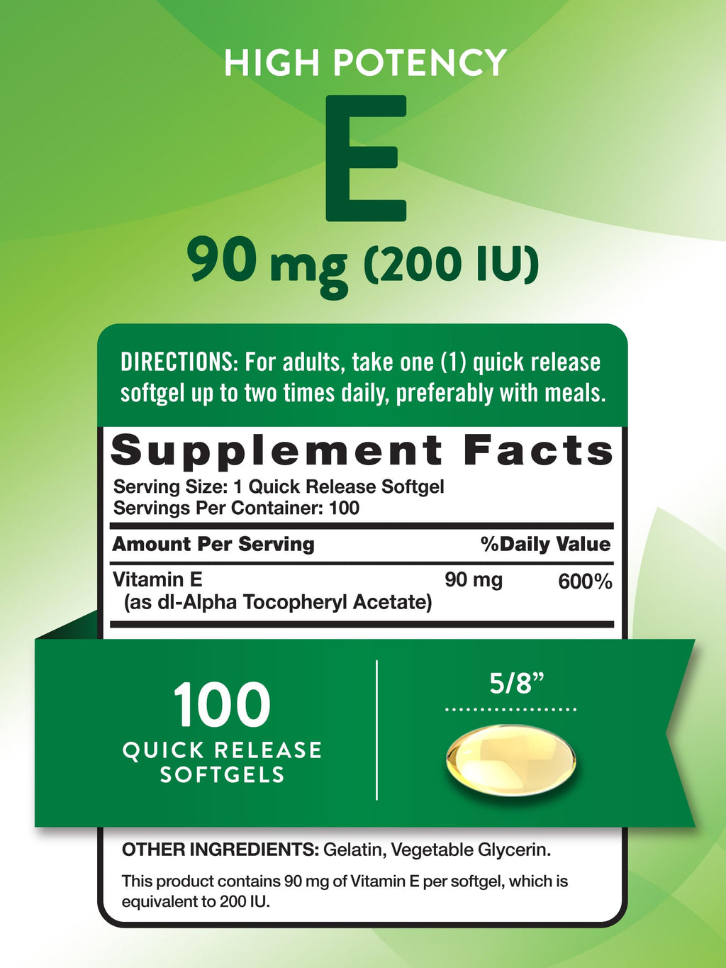 Nature's Truth Vitamin E 200 IU - 100 Softgels - image 2