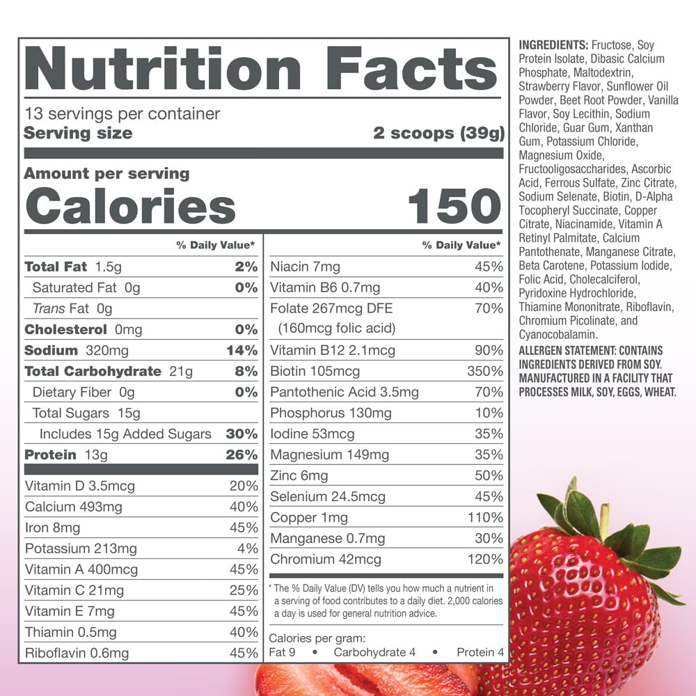Naturade Total Soy Protein Powder Strawberry Creme - 13 Servings - image 3