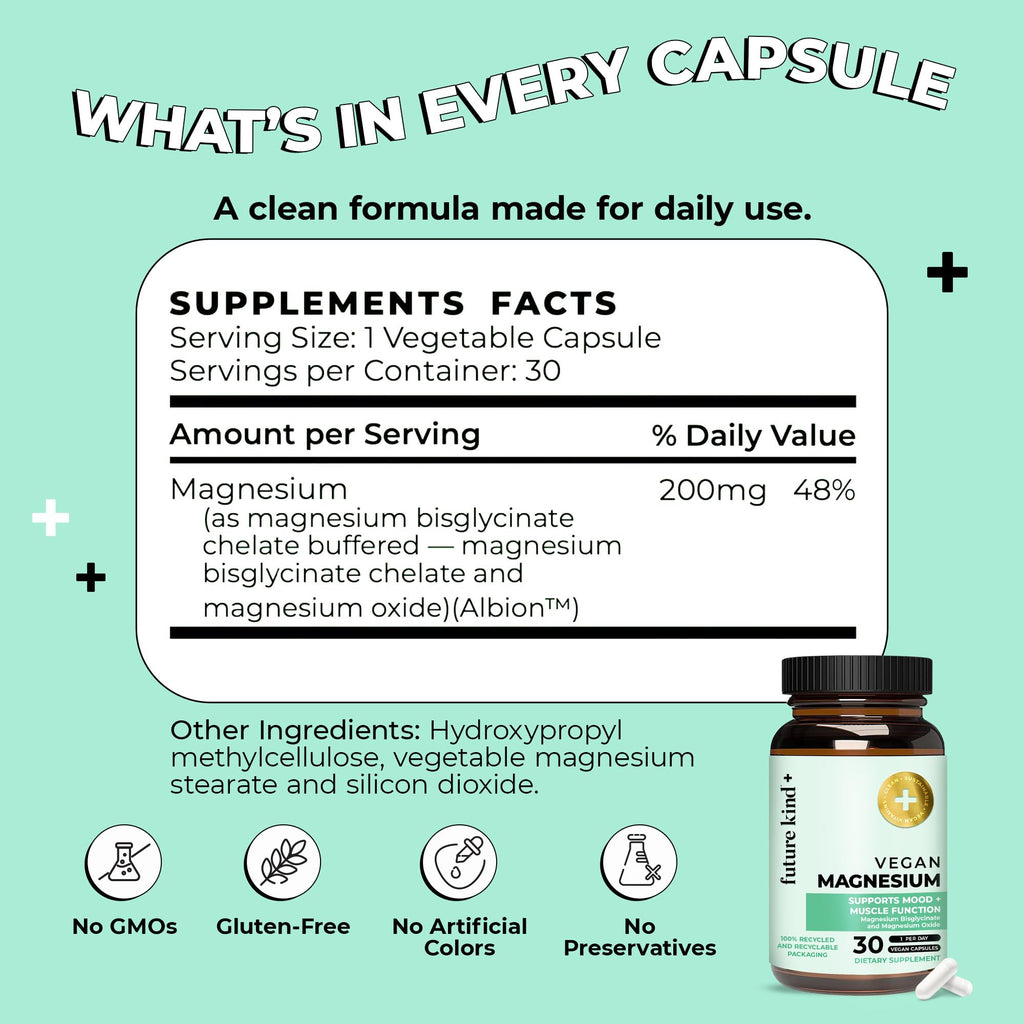 Future Kind Magnesium Glycinate for Sleep & Energy - 30 Capsules - image 6