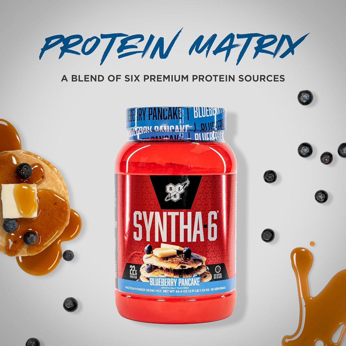 BSN Syntha-6 Protein Powder Drink Mix Blueberry Pancake - 1.32 kg - image 4