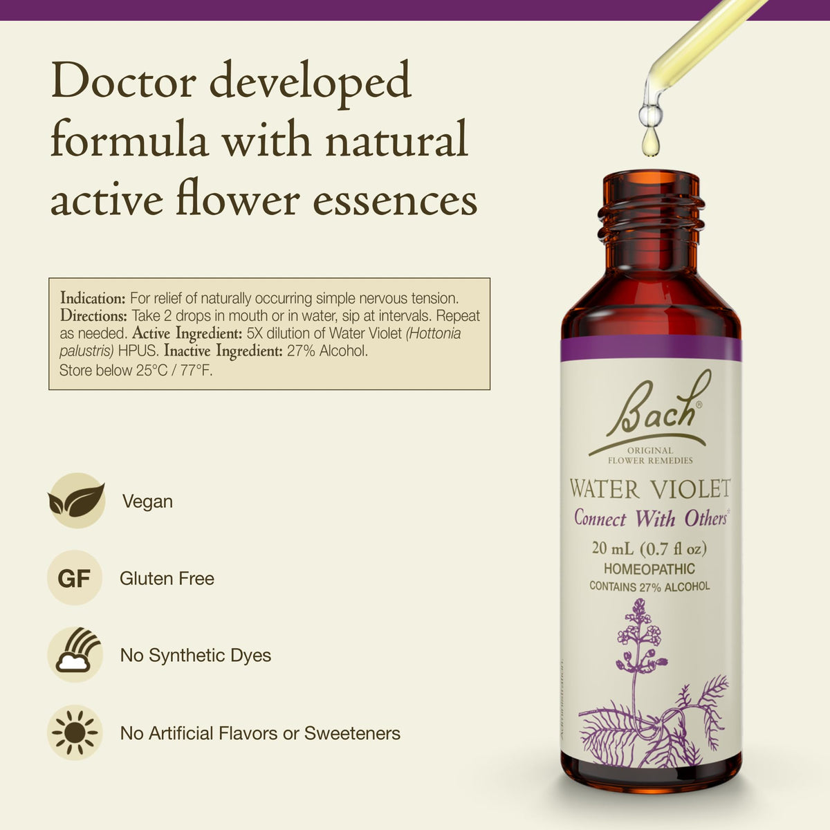Bach Flower Remedies Water Violet - 20 mL - image 2