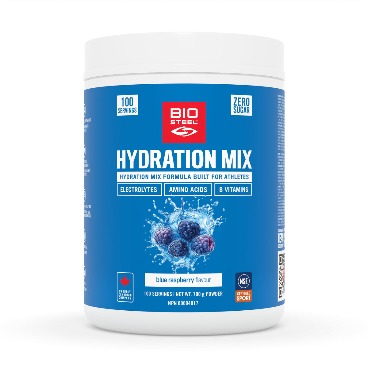 BioSteel Electrolyte Hydration Mix Blue Raspberry - 100 Servings