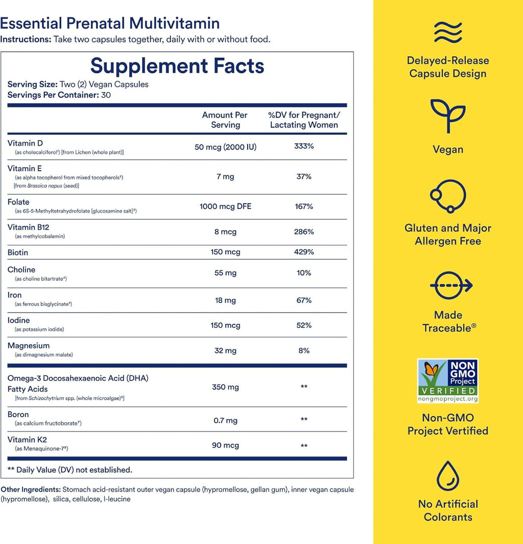 Ritual Prenatal Vitamins: Folate & Choline for Neural Tube Support