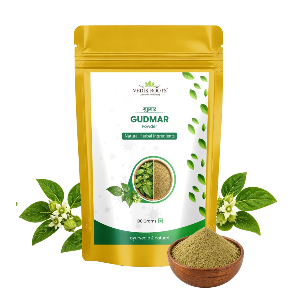 VEDIKROOTS Gudmar Powder - an Ayurvedic Solution for Effectively