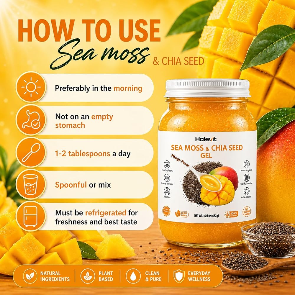 Halevit Sea Moss Gel with Ground Chia Seeds