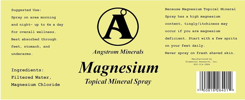 Angstrom Minerals Magnesium Topical Mineral Spray - 8 Fl Oz - image 3