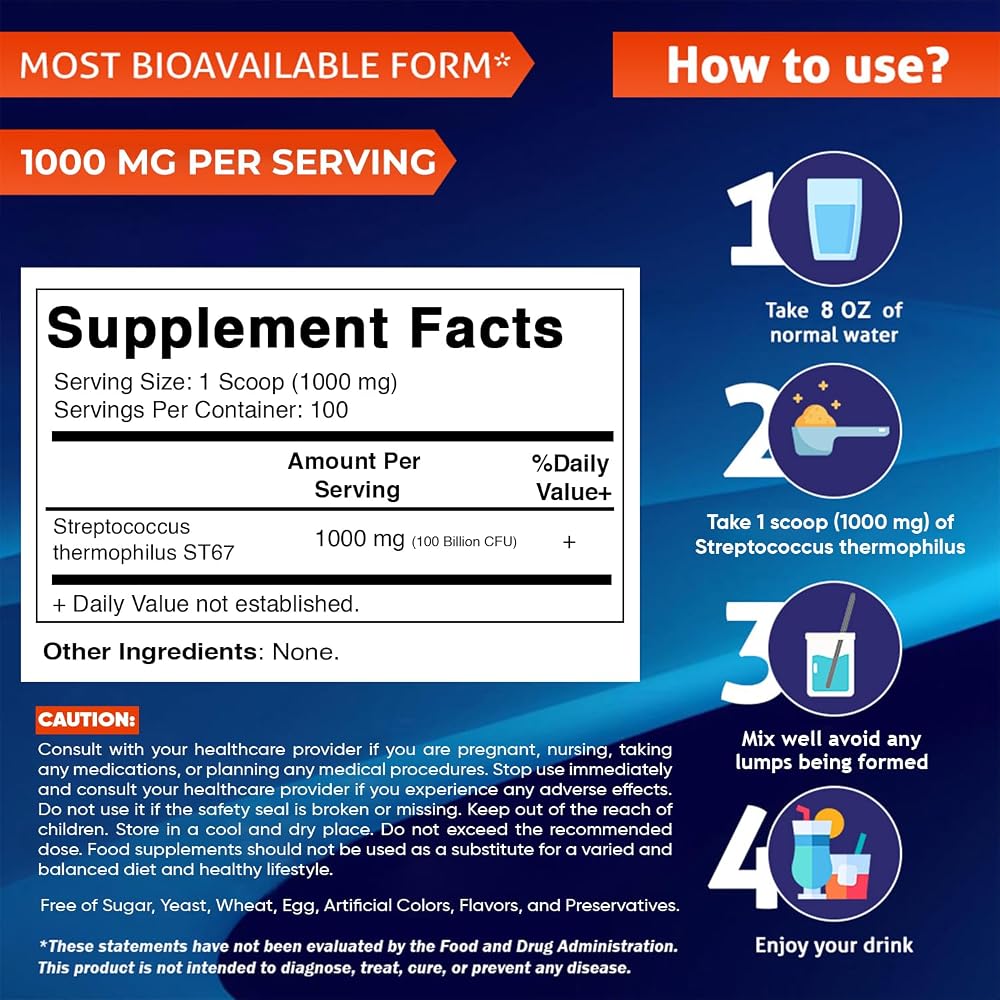 Vitamatic Streptococcus Thermophilus Probiotic Powder - 100 Servings - image 2
