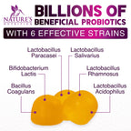 Nature's Nutrition Probiotics for Digestive Health Gummies - 6 Unique