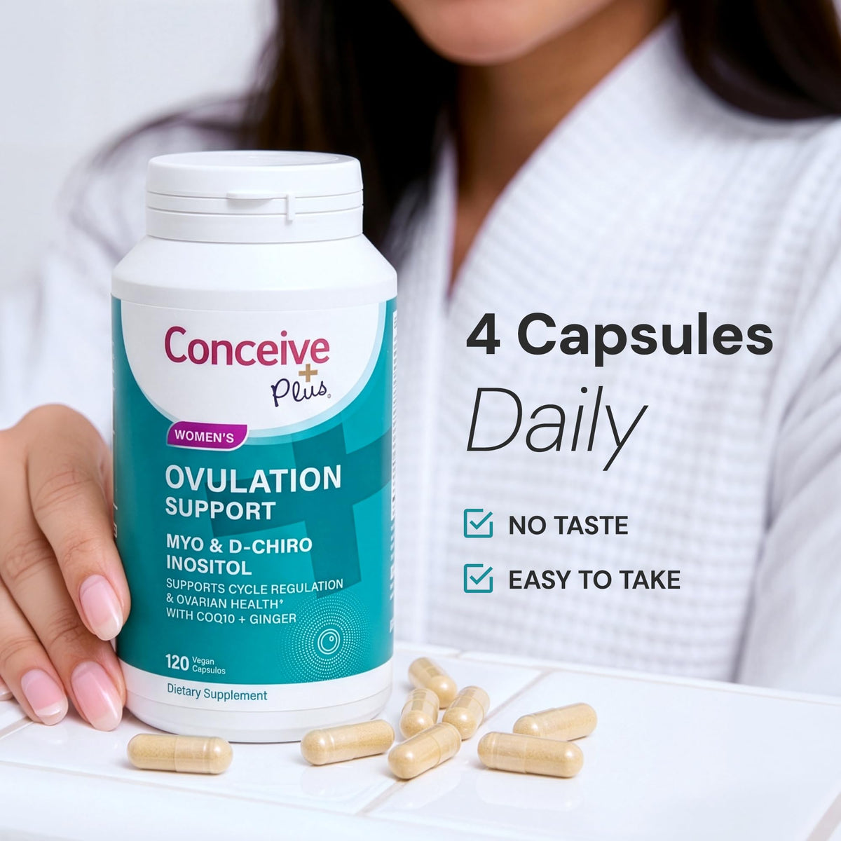 CONCEIVE PLUS Ovulation Support Myo-Inositol & D-Chiro Inositol - 120 Capsules - image 5