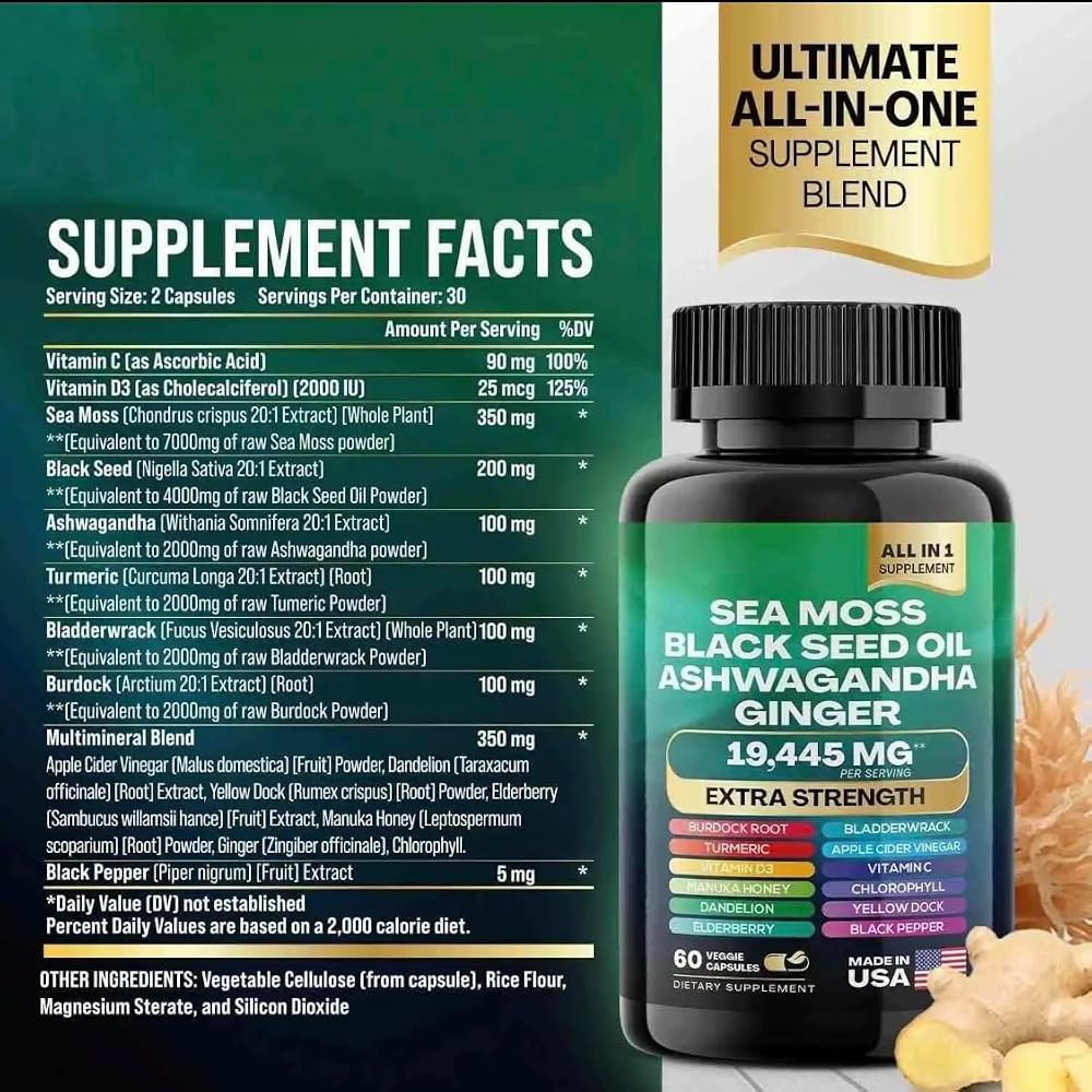 Generic Sea Moss and Shilajit Bundle Herbal Supplement - 120 Capsules - image 4