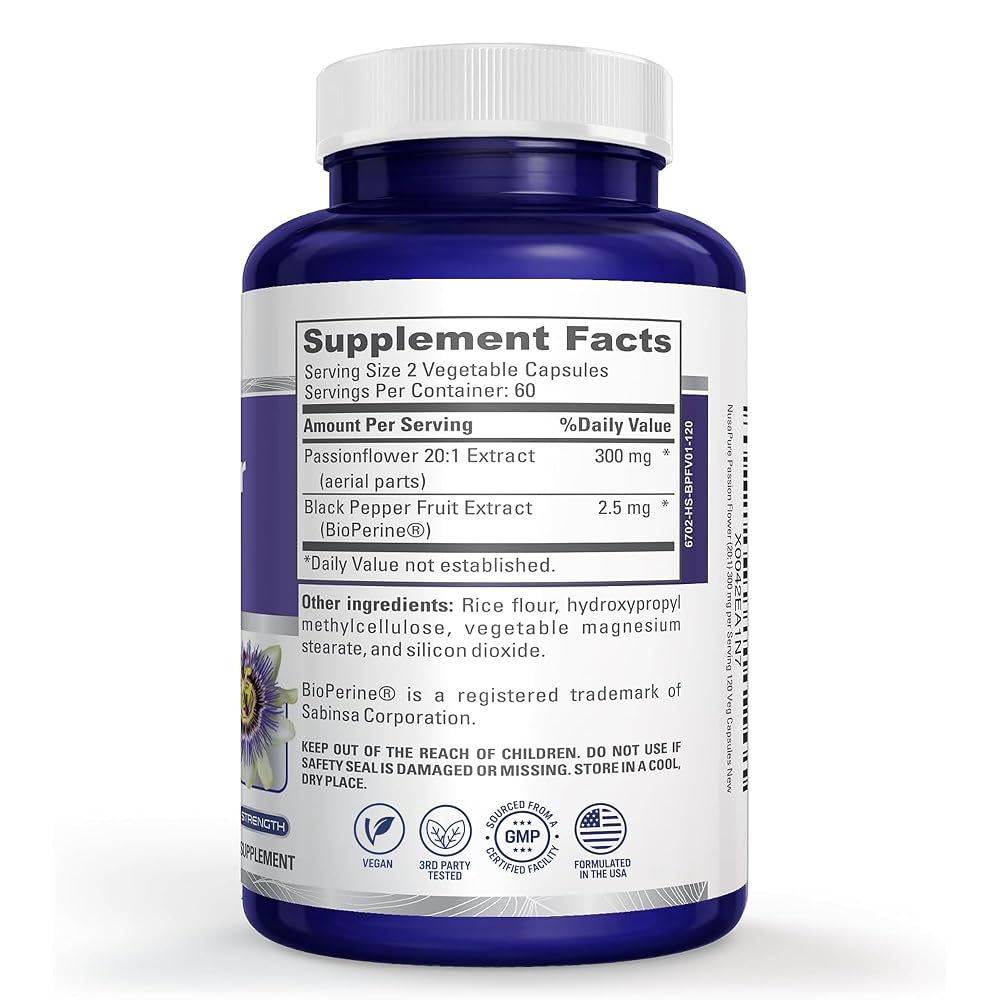 NusaPure Passion Flower 300mg - 120 Vegetarian Capsules - image 2