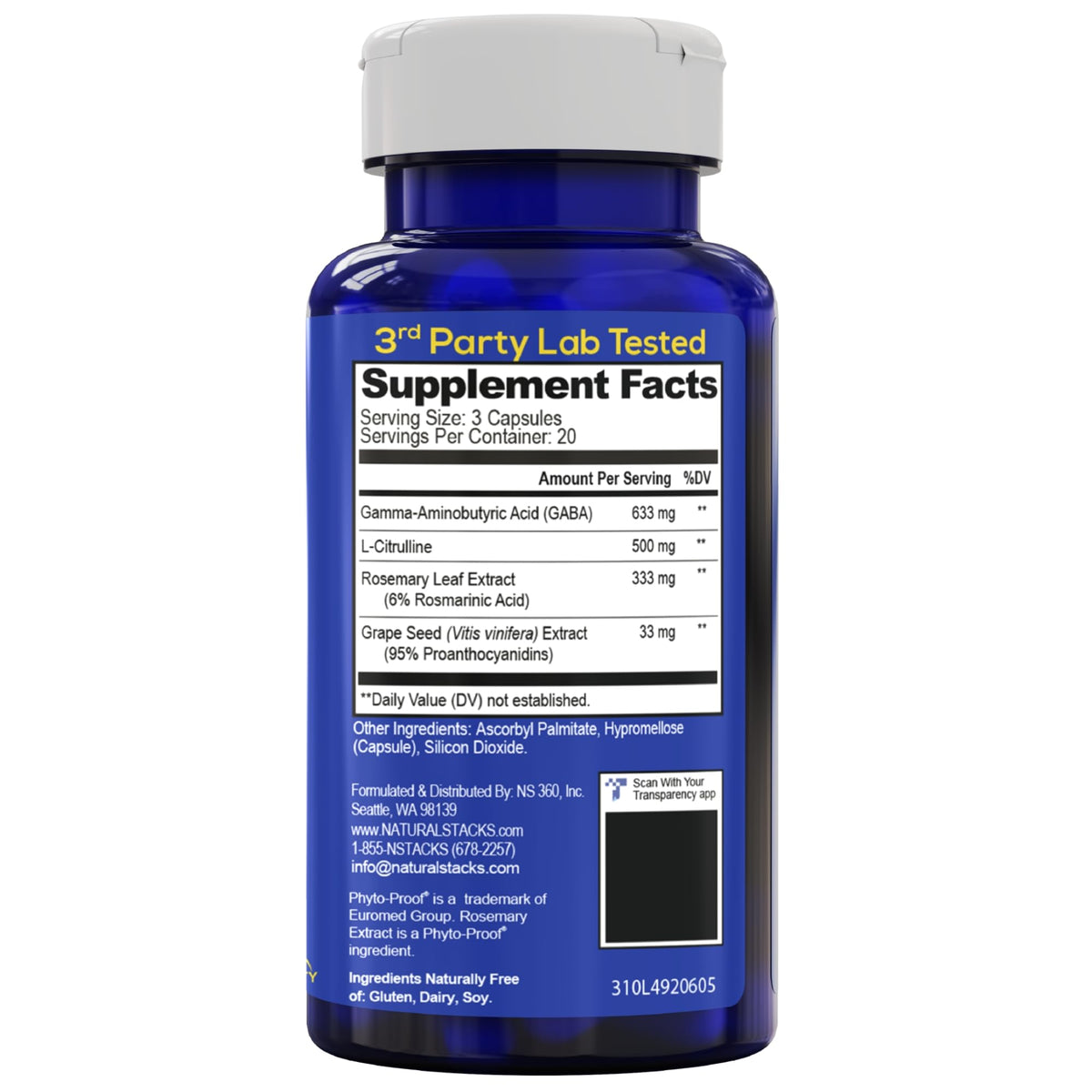 Natural Stacks GABA Brain Food Sleep & Relaxation - 60 Capsules - image 7