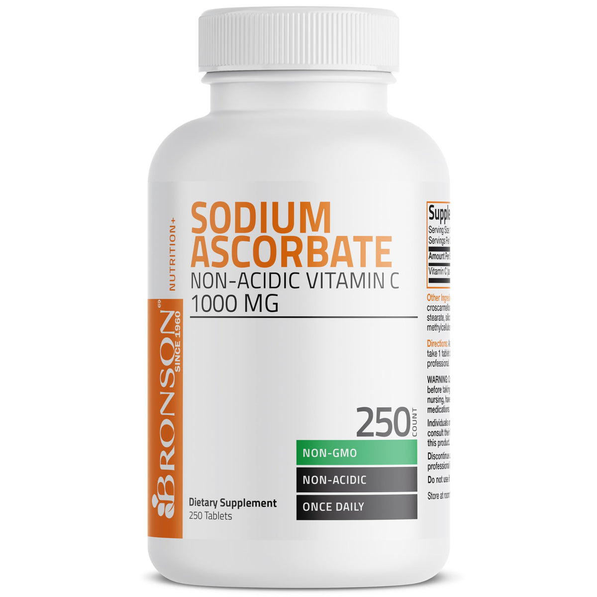 Bronson Non-Acidic Vitamin C 1000 mg Sodium Ascorbate - 250 Tablets - image 6