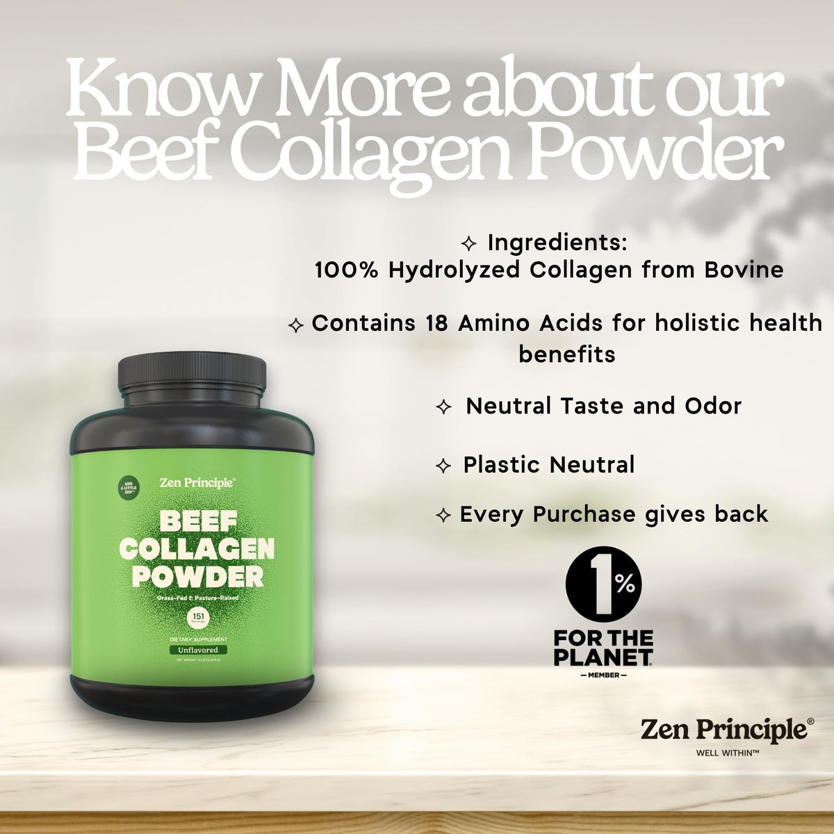 Zen Principle Grass-Fed Hydrolyzed Collagen Peptides - 5 lb - image 5