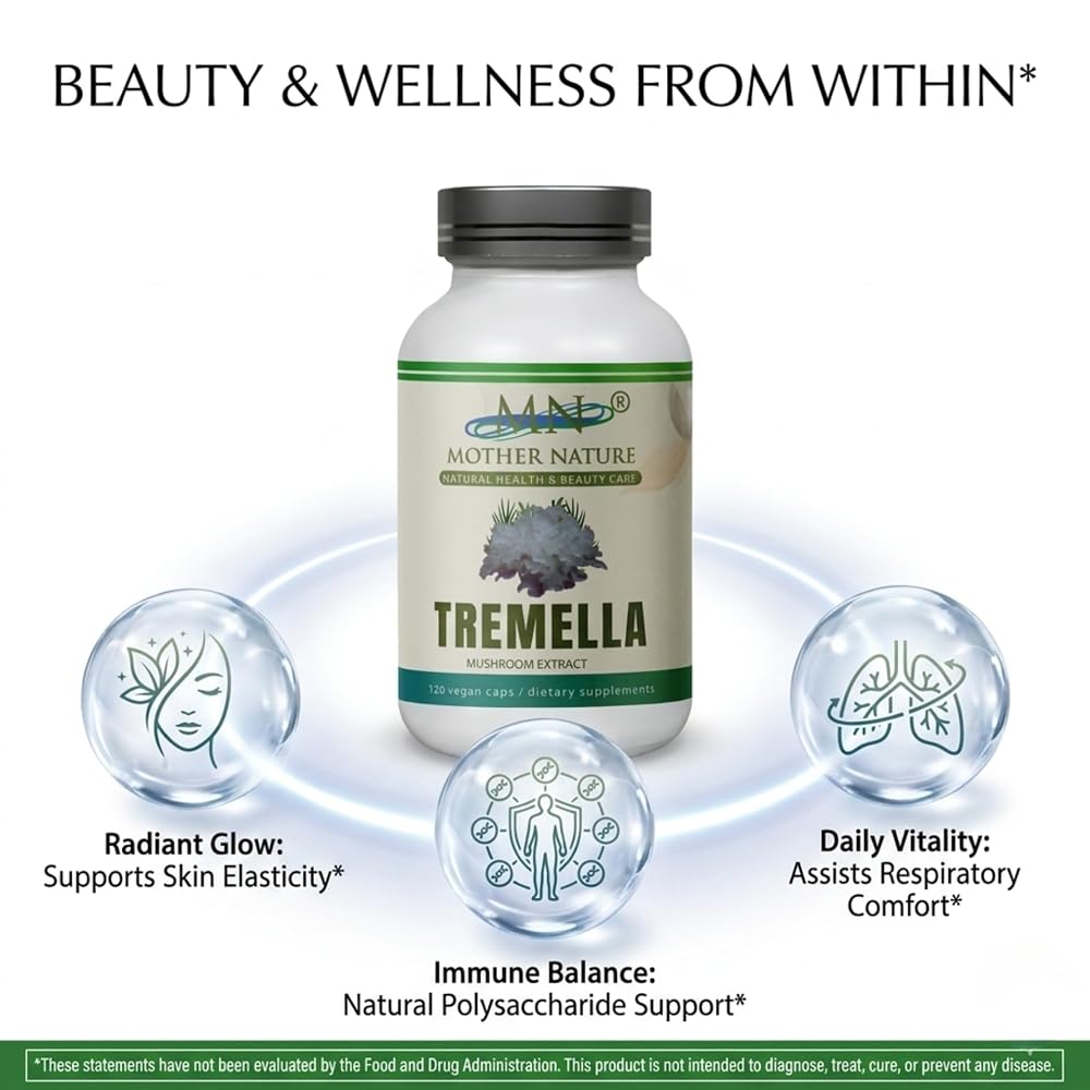 Mn Mother Nature Inc Tremella Mushroom Extract 1000mg - 120 Capsules - image 3