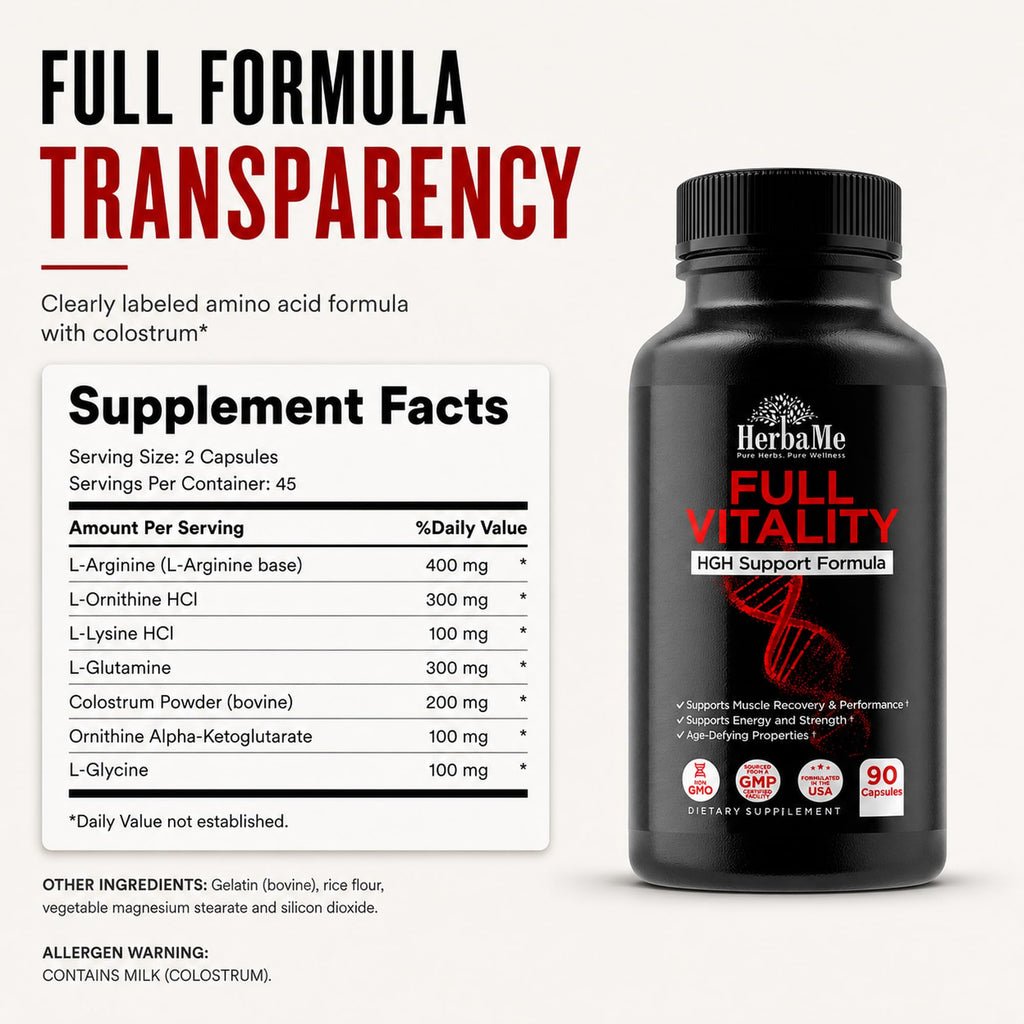 HerbaMe HGH Support Human Growth Hormone & Muscle Recovery - 90 Capsules - image 9