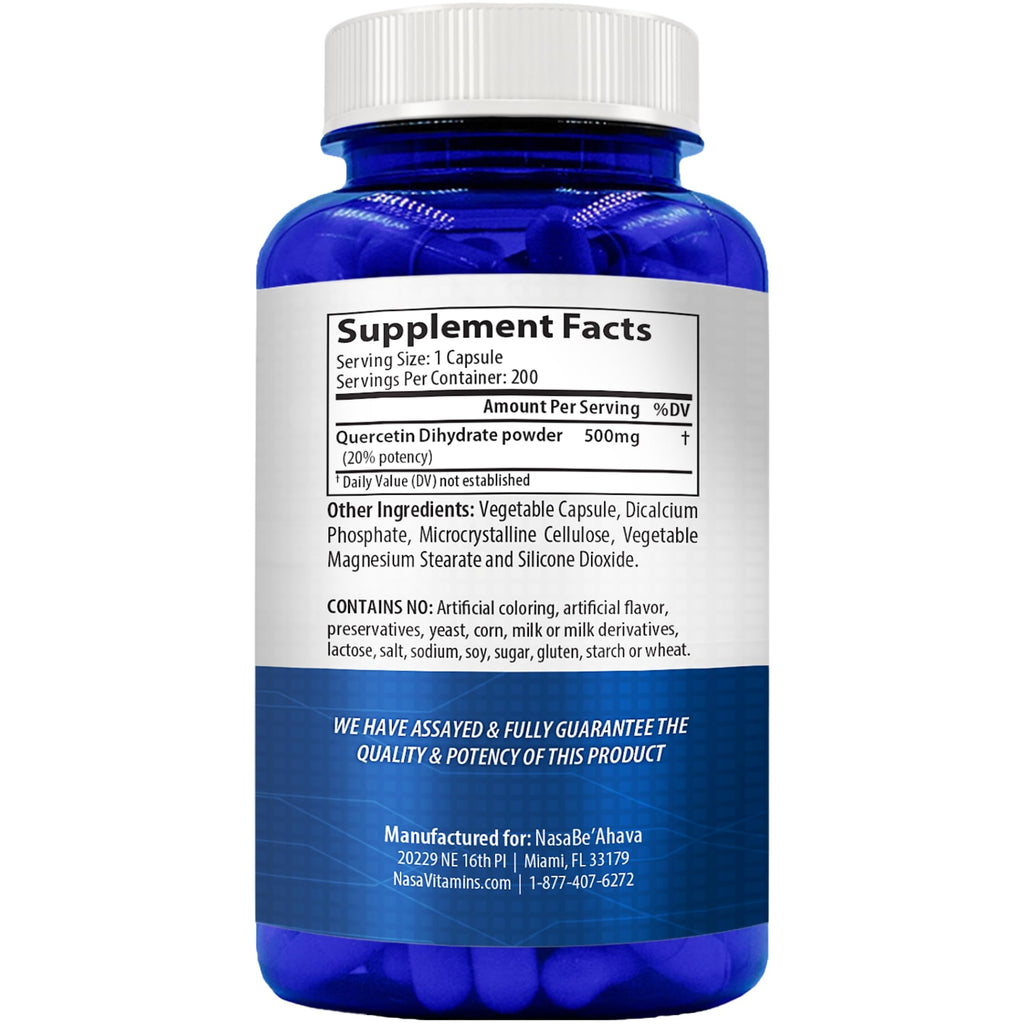 NasaBeahava Quercetin 500mg Capsules Antioxidant - 200 Servings - image 2