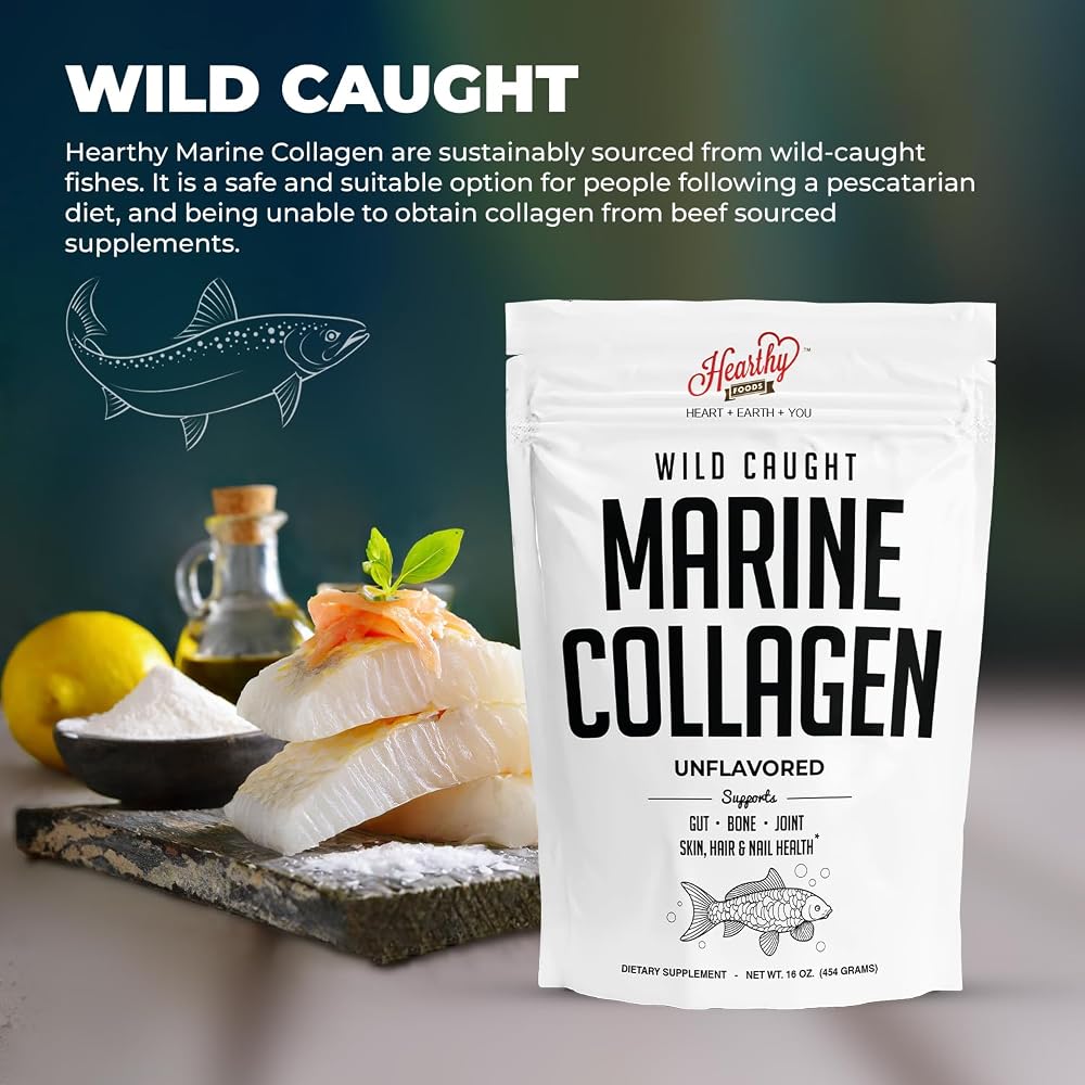 HEARTHY FOODS Marine Collagen Powder - 45 Servings - image 4