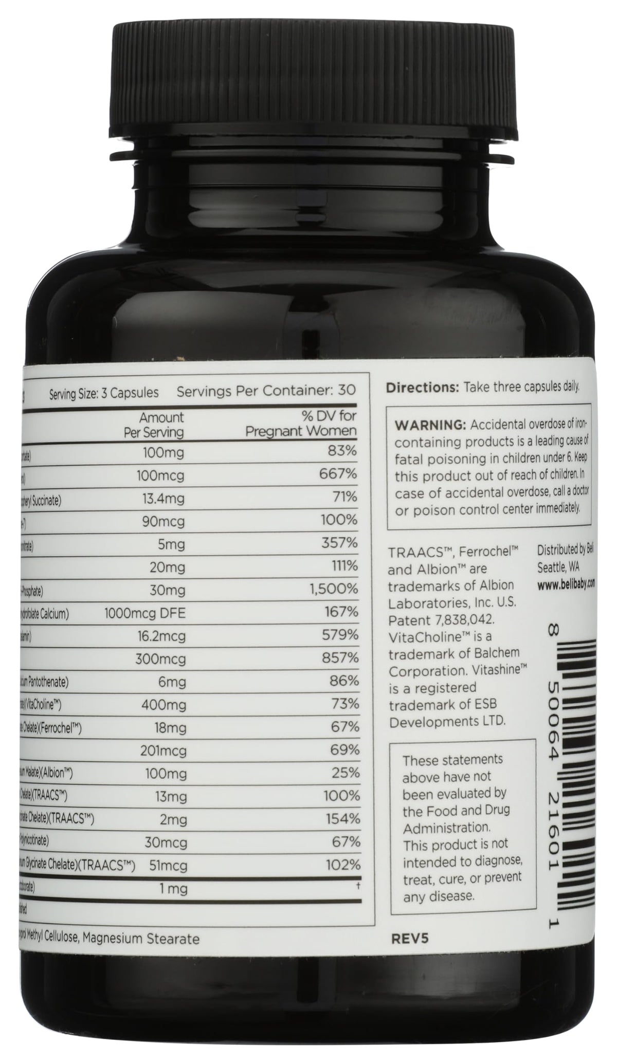 Beli Women Prenatal Multivitamin for Fertility - 90 Vegan Capsules - image 2