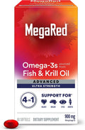 MegaRed Advanced 4in1 900mg Omega-3 Fish & Krill Oil - 120 Softgels