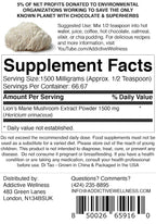 Addictive Wellness Lion's Mane Mushroom Powder Dual-Extract 1500mg - 100g - image 2