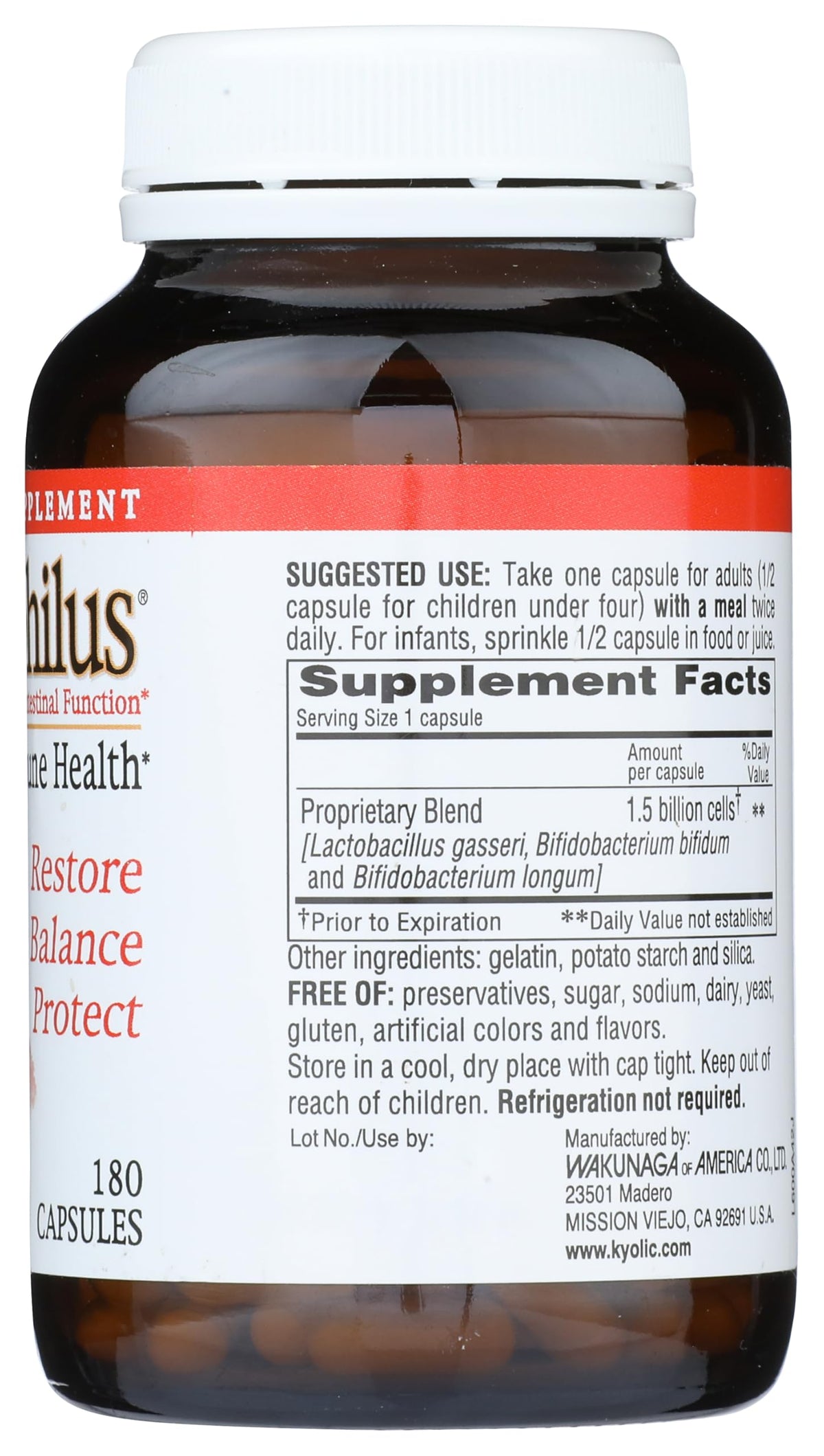 Kyolic Kyo-Dophilus Probiotic Acidophilus - 180 Count - image 5