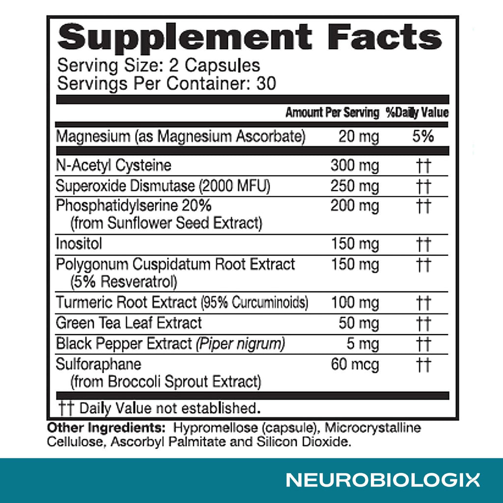Neurobiologix Intracellular Detox Complex NAC & Sulforaphane - 60 Capsules - image 5