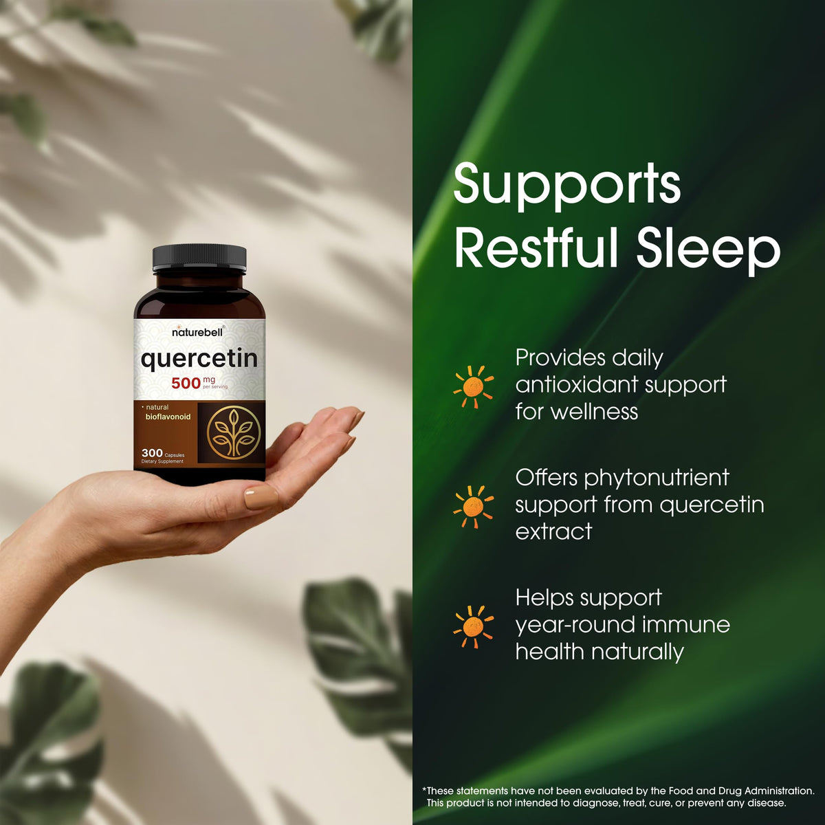 NatureBell Quercetin 500mg - 300 Capsules - image 4