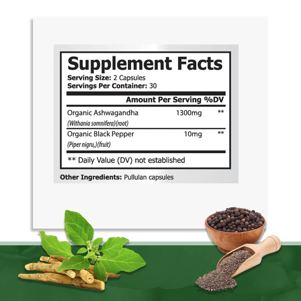 GreeNatr Organic Ashwagandha Capsules with Black Pepper - image 3