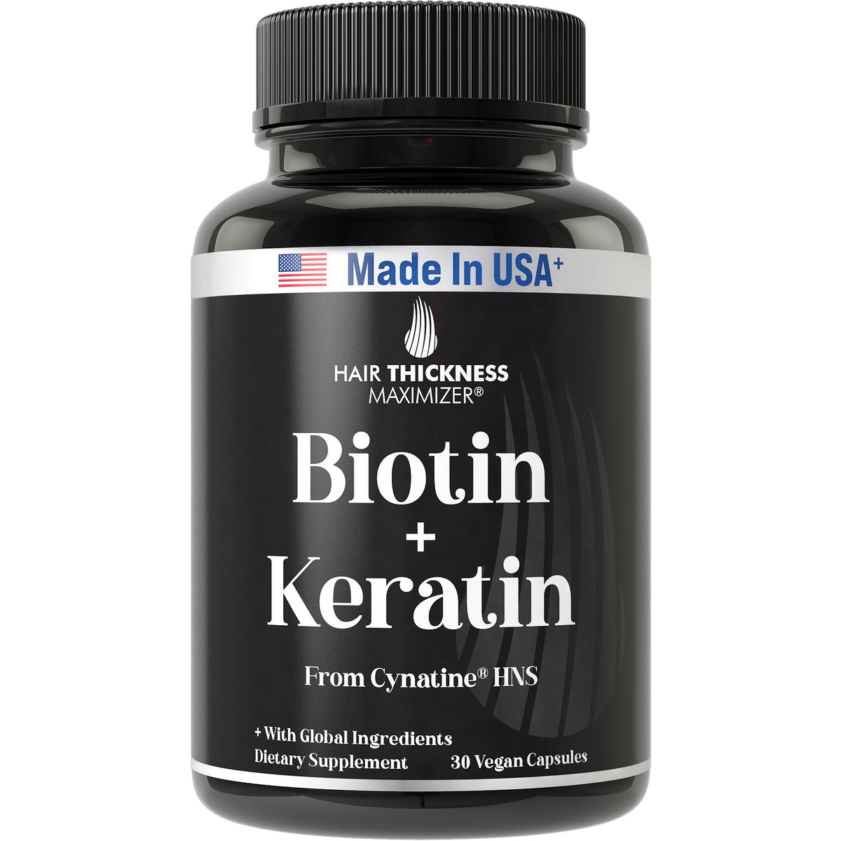 Hair Thickness Maximizer Keratin Cynatine HNS + Biotin 10000mcg - 30 Capsules
