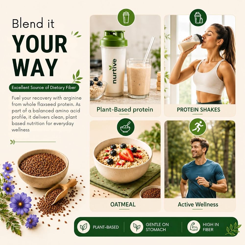 NURTIVE Flaxseed Protein Powder Plant-Based - 16 oz - image 5