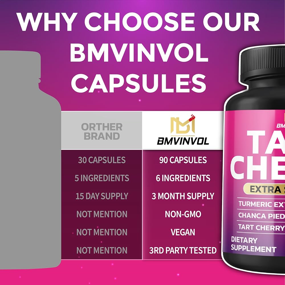 BMVINVOL Tart Cherry 20:1 Extract with Moringa & Cranberry - 90 Capsules - image 5