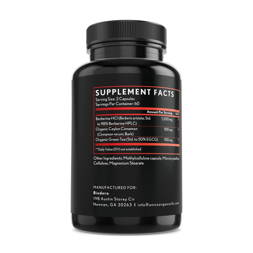 Biodora Berberine Advanced Plus 1200mg - 120 Vegetarian Capsules - image 2