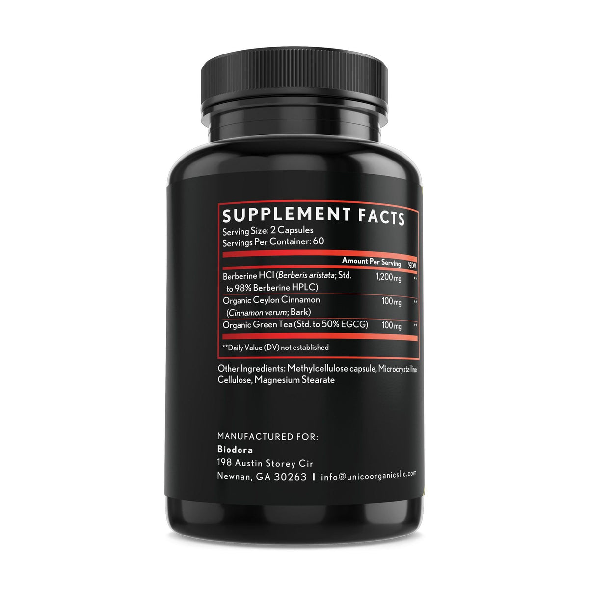 Biodora Berberine Advanced Plus 1200mg - 120 Vegetarian Capsules - image 2