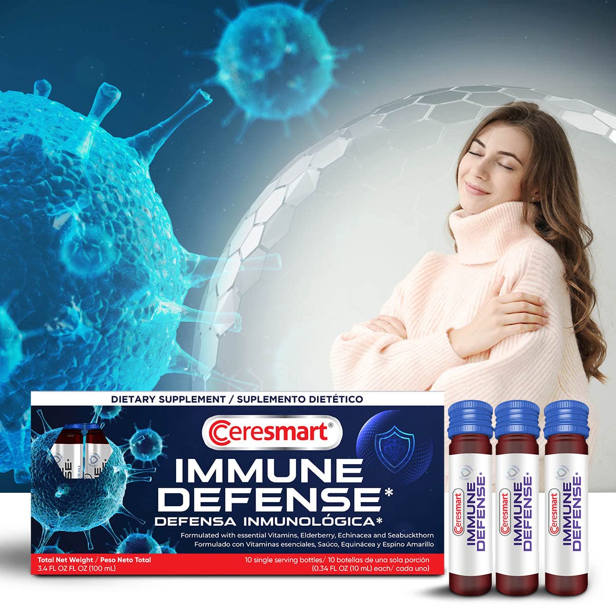 PHARMADEL Ceresmart Immunity Shots with Elderberry & Echinacea - 10 Pack - image 2