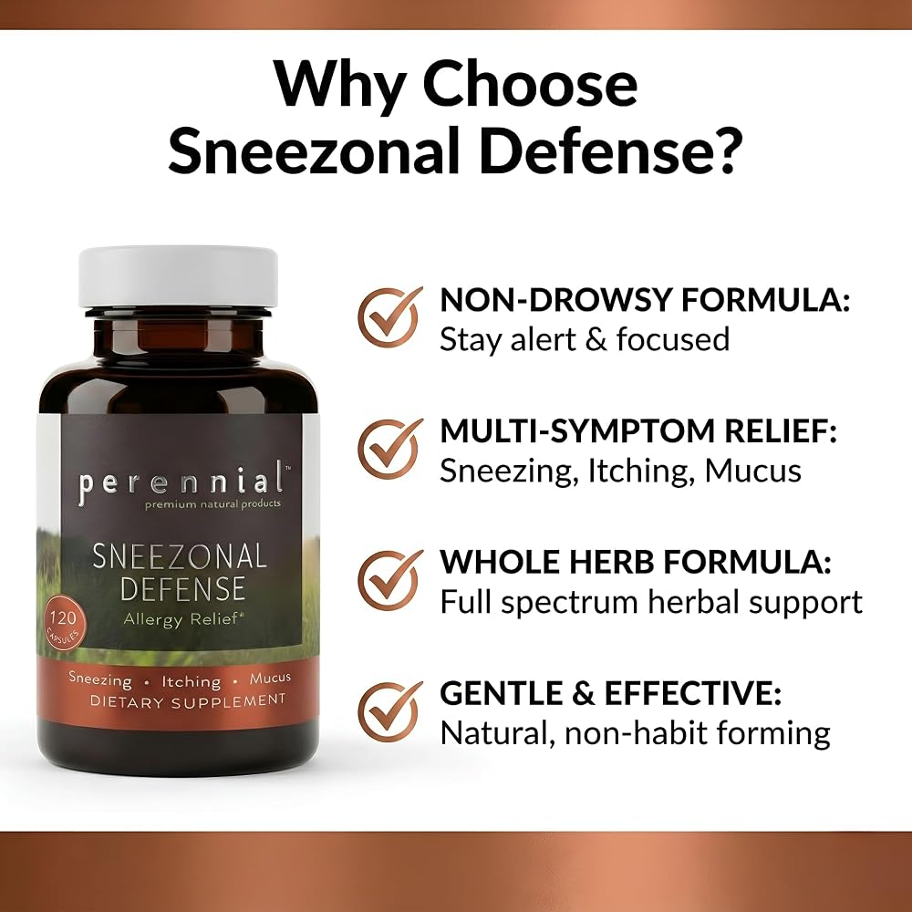Perennial Sneezonal Defense Allergy Relief Formula - 120 Vegetarian Capsules - image 7