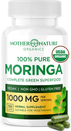 Mother Nature Organics Moringa Leaf Capsules 1000mg - 120 Capsules