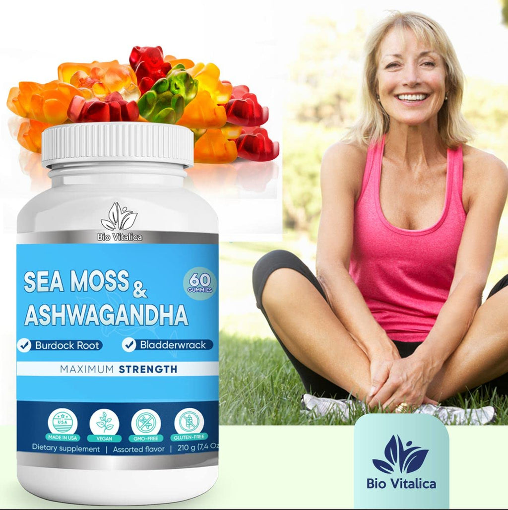 BIO VITALICA Sea Moss Ashwagandha Gummies for Women & Men