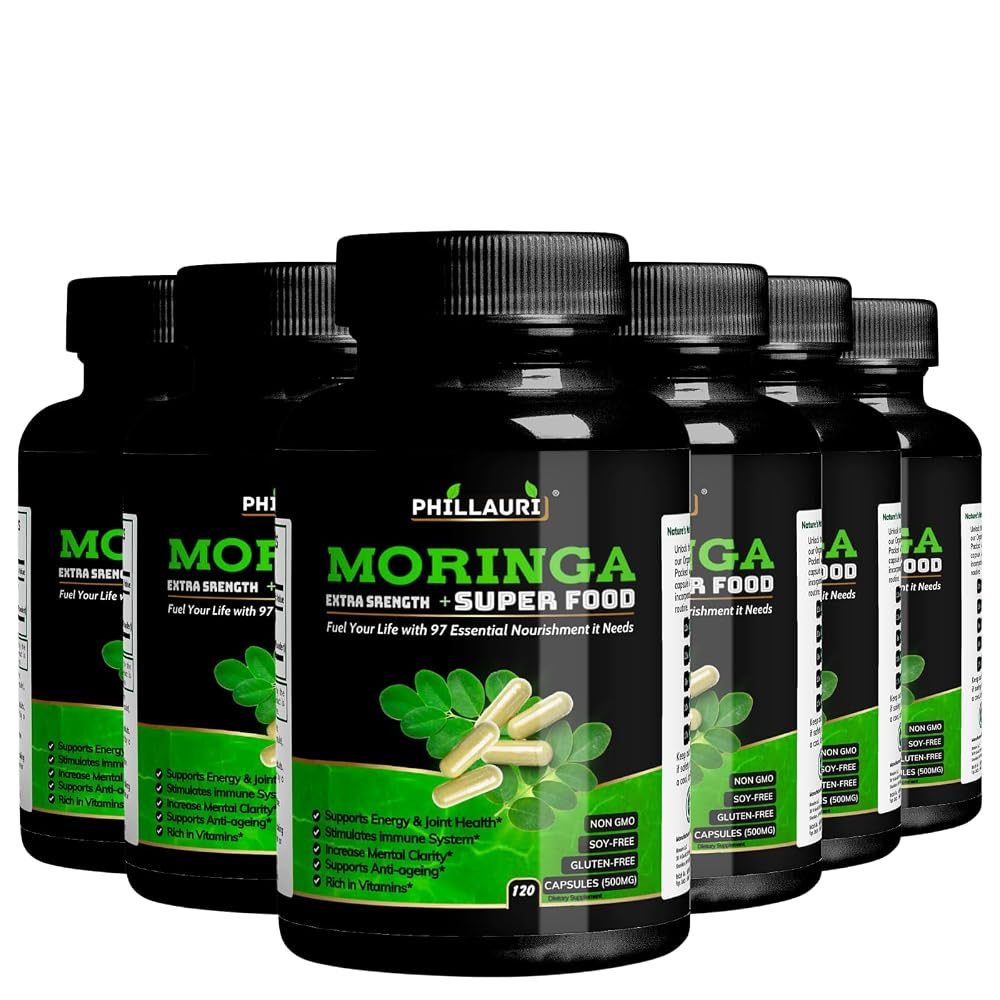 Phillauri Organic Moringa Powder Capsules - 720 Capsules