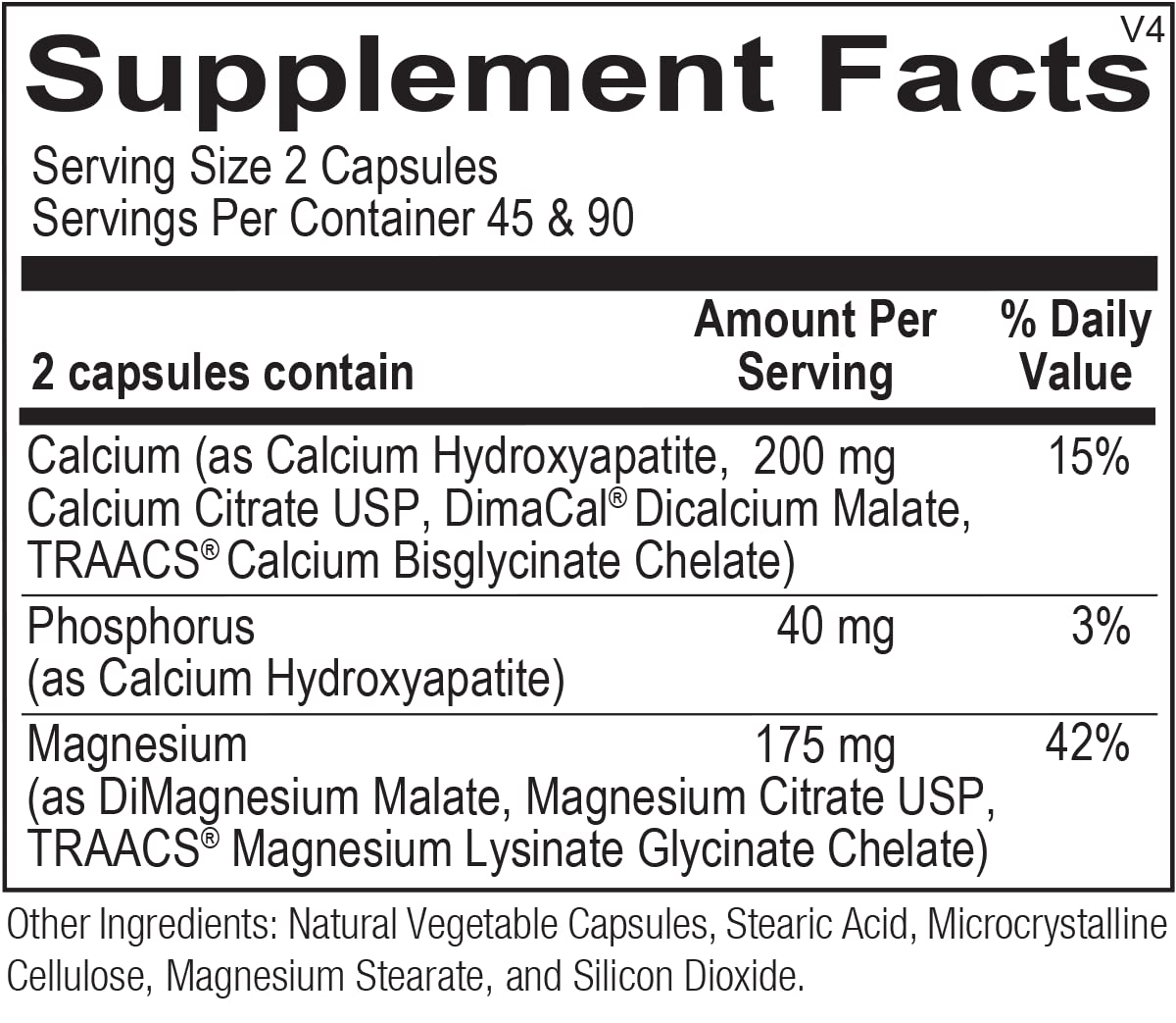 Ortho Molecular Products Reacted Cal-Mag - 90 Capsules - image 2