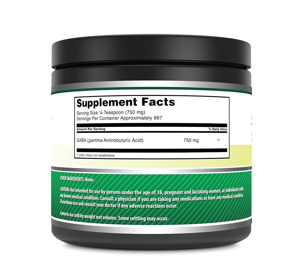 Amazing Nutrition GABA 500 Grams Powder - 667 Servings - image 2
