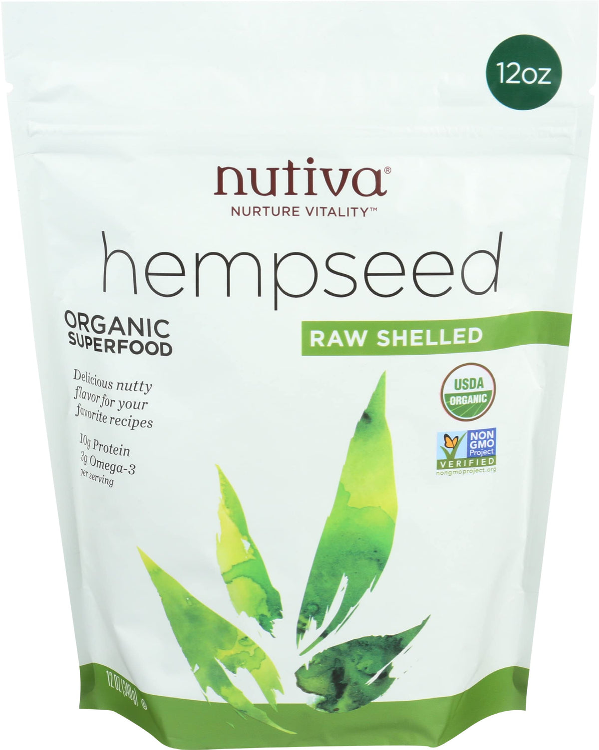 Nutiva Organic Shelled Hempseed - 12 oz