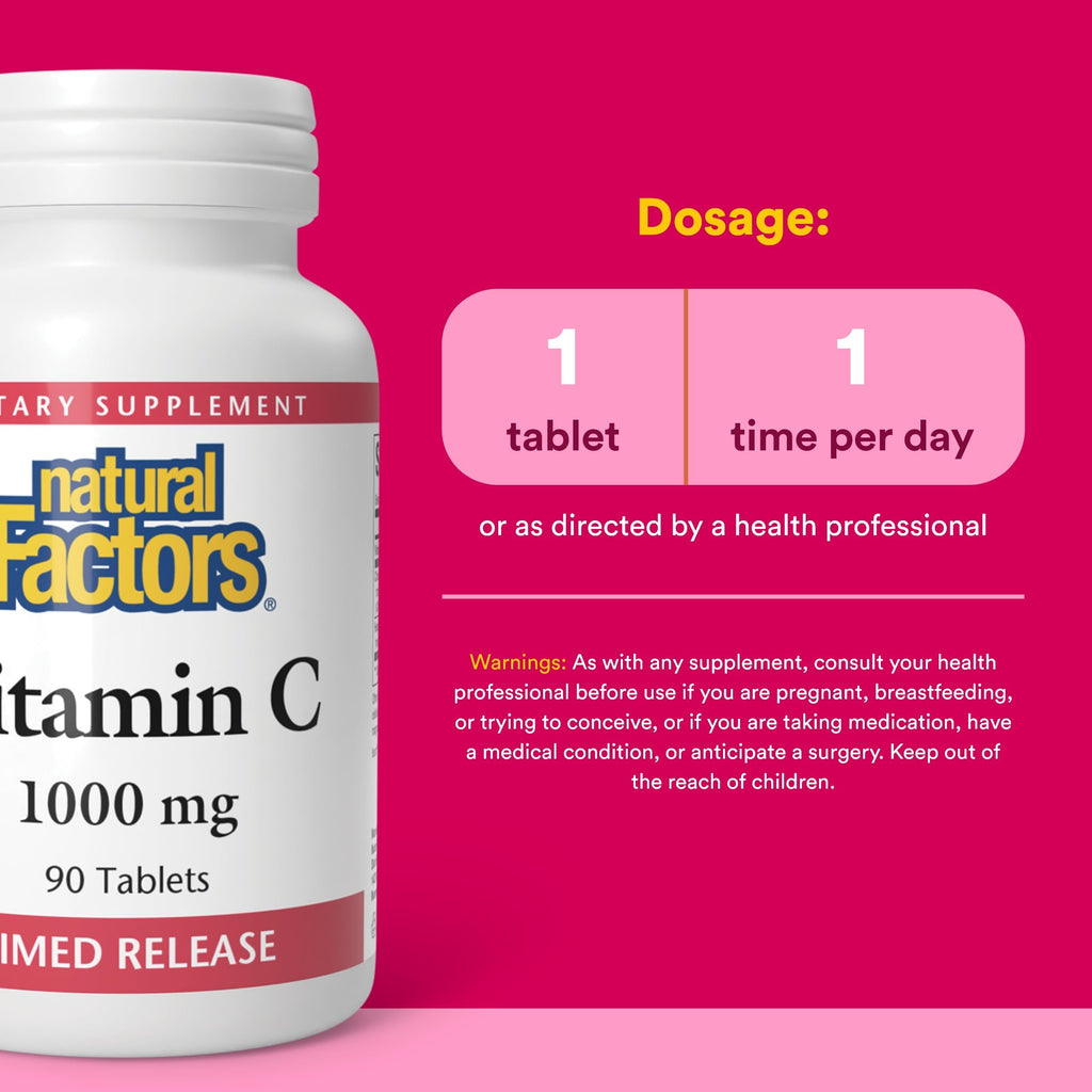 Natural Factors Vitamin C Time Release 1000 mg - 90 Tablets - image 3