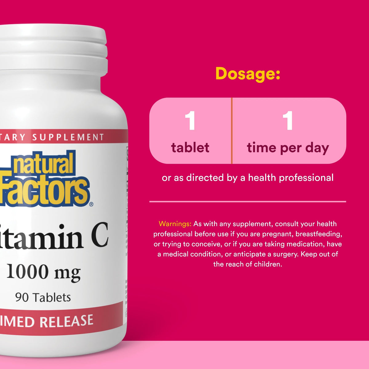 Natural Factors Vitamin C Time Release 1000 mg - 90 Tablets - image 3