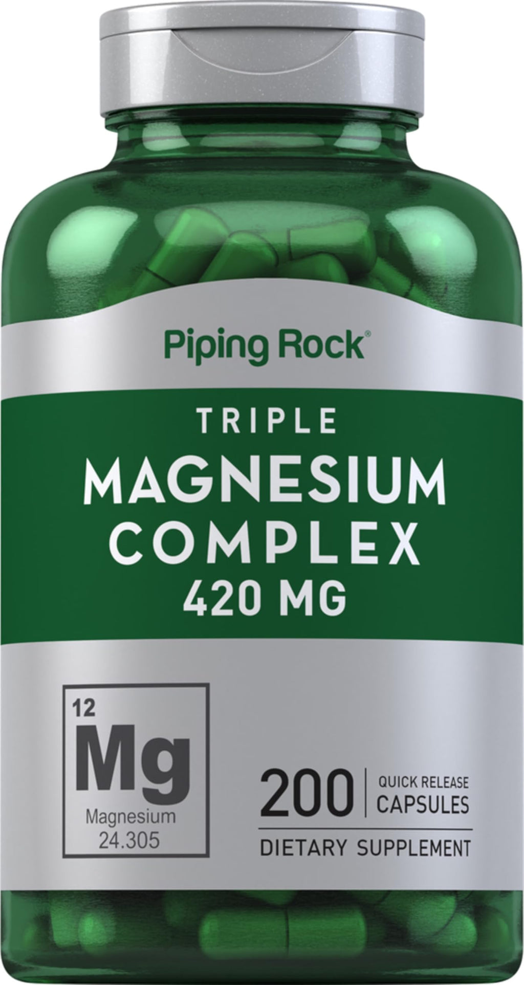 Piping Rock Triple Magnesium Complex 420 mg - 200 Capsules