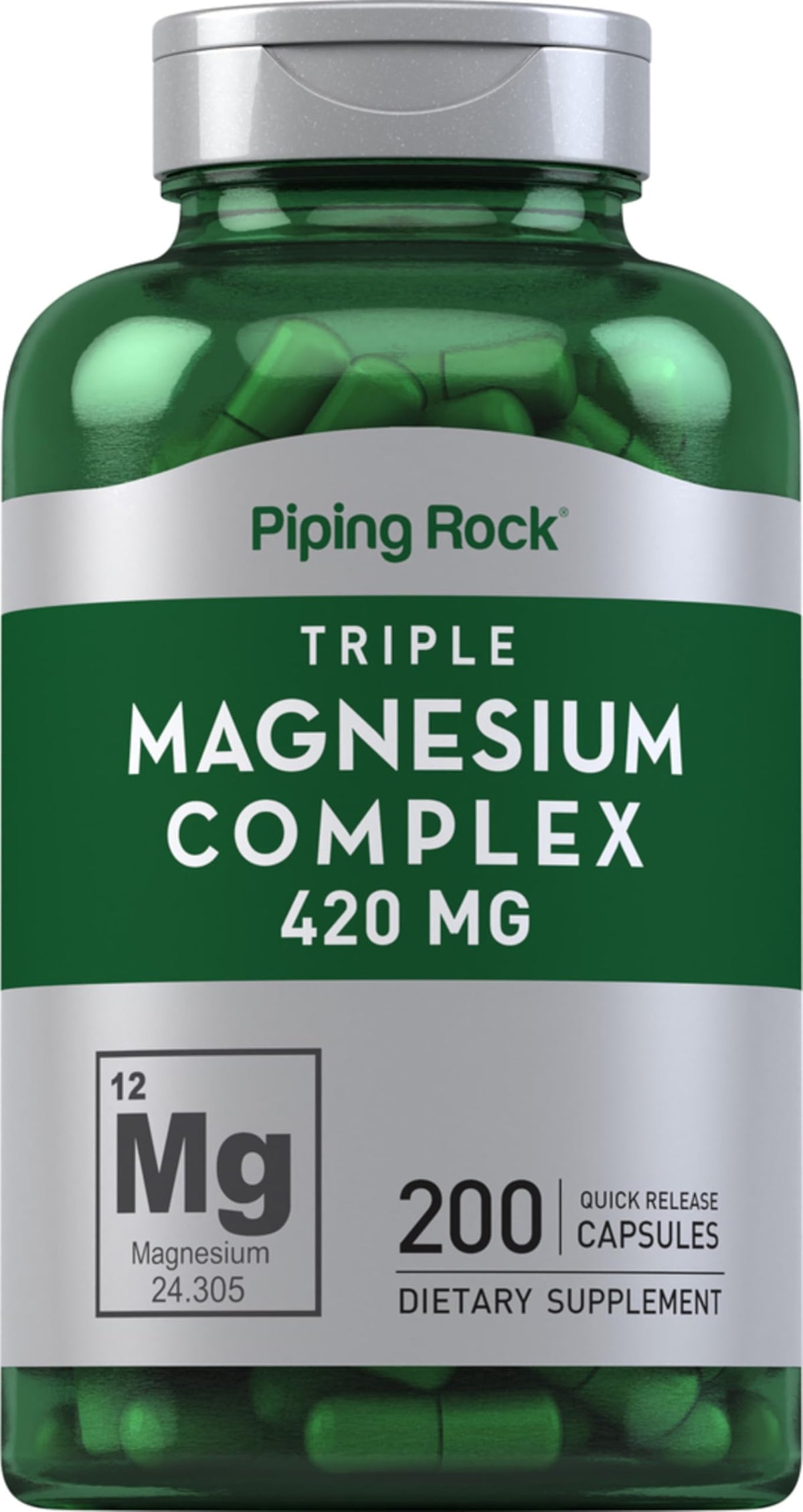 Piping Rock Triple Magnesium Complex 420 mg - 200 Capsules